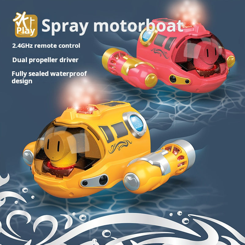 Islyne T122 Remote Control Motorboat Spray Submarine Double Propeller Wireless Mini Children's Electric Remote Control Submarine Toy