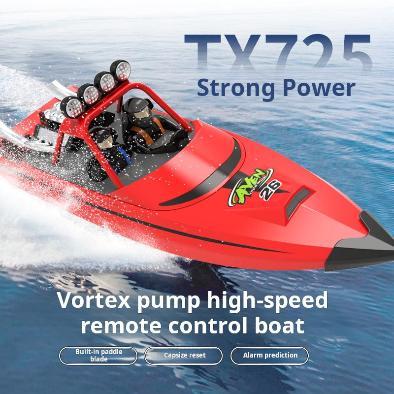 Islyne T131 2.4G wireless remote control boat turbo jet speedboat flip reset low power prompt boy water toy boat