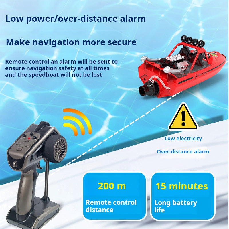 Islyne T131 2.4G wireless remote control boat turbo jet speedboat flip reset low power prompt boy water toy boat