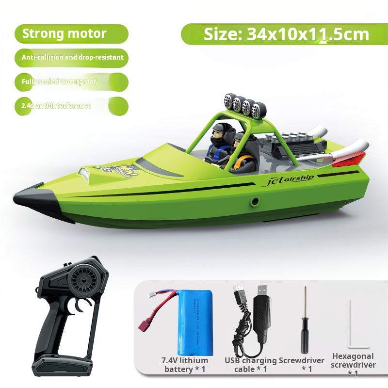 Islyne T131 2.4G wireless remote control boat turbo jet speedboat flip reset low power prompt boy water toy boat