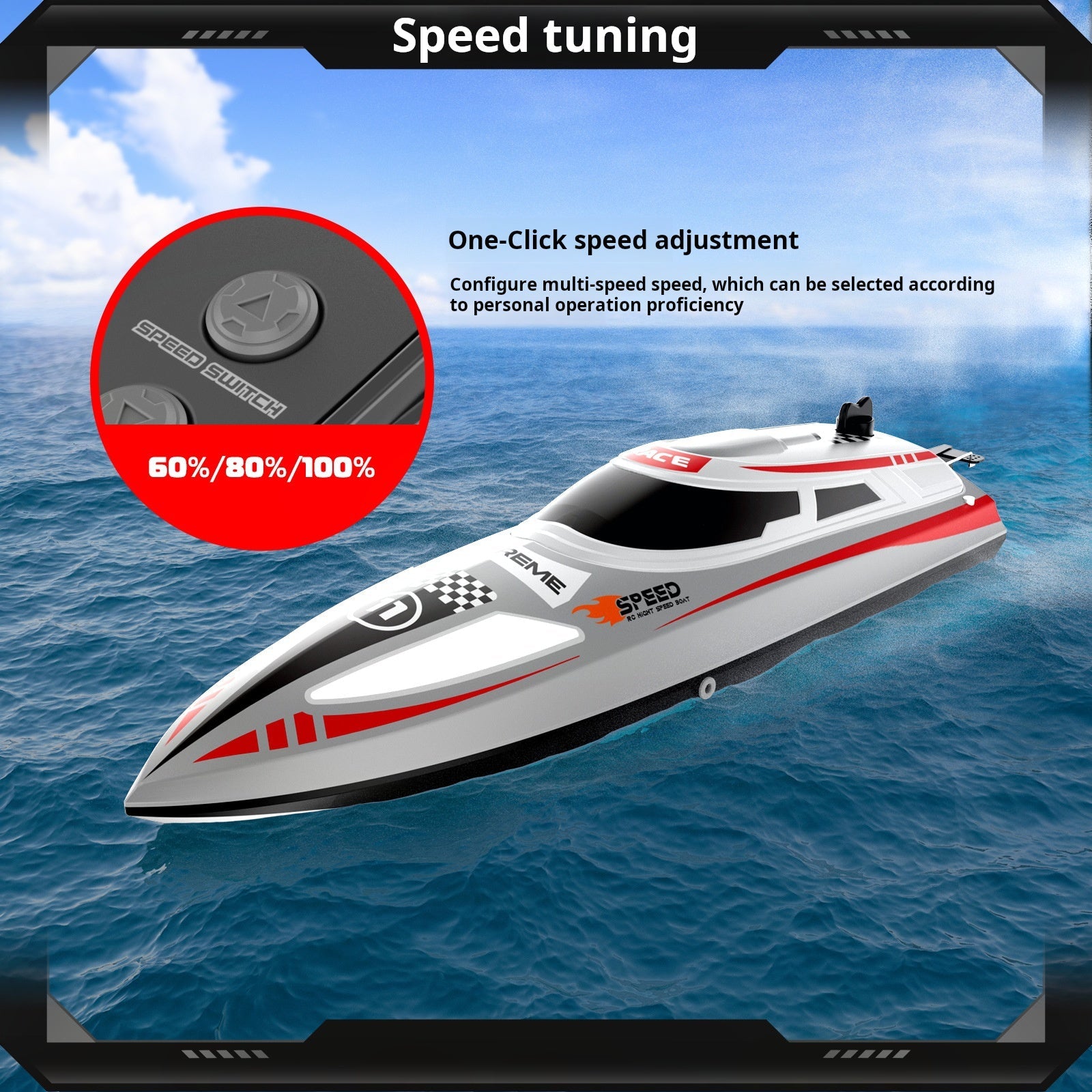 Islyne T128 RC boat speedboat water-cooled powerful motor waterproof water toy electric toy boat high-speed boat