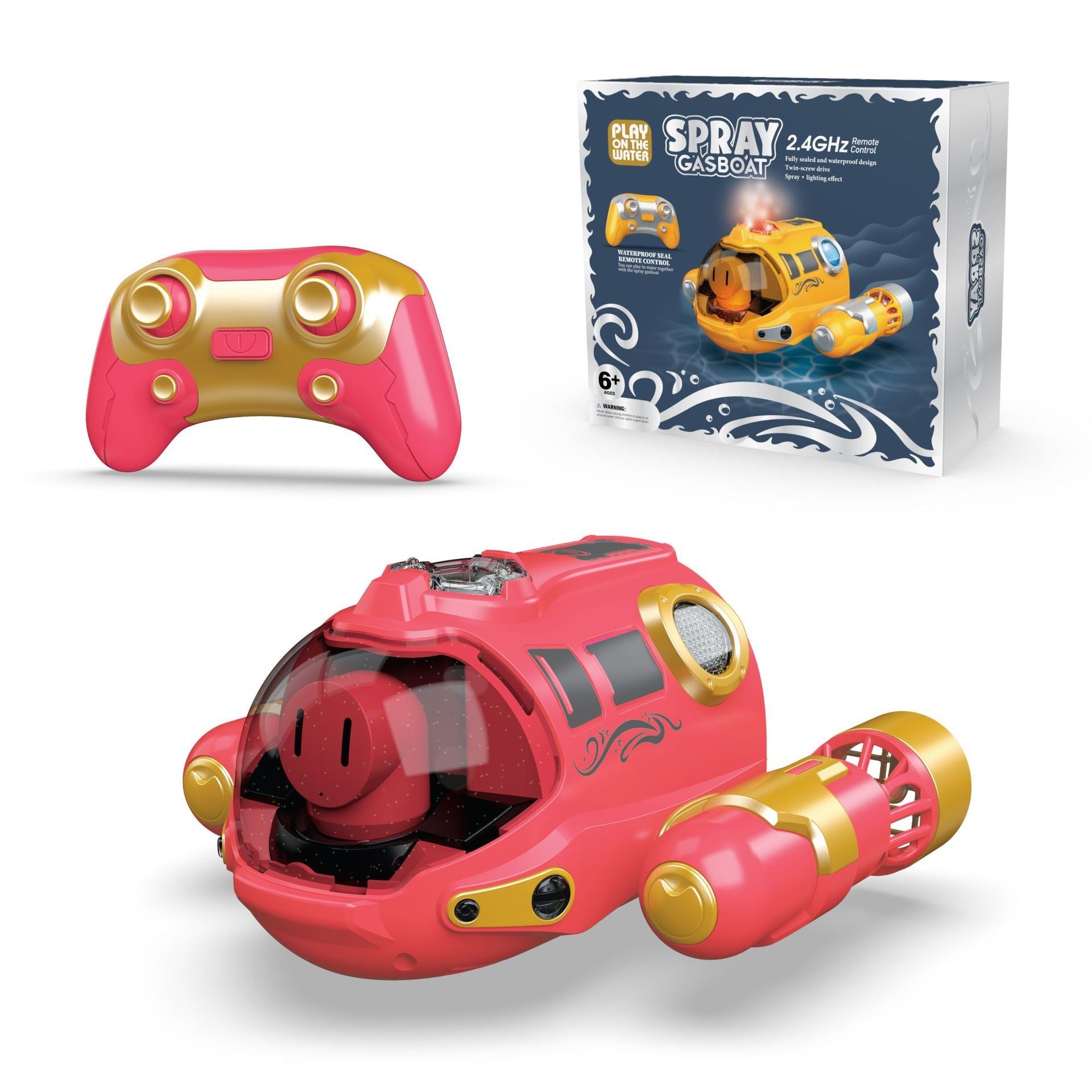 Islyne T122 Remote Control Motorboat Spray Submarine Double Propeller Wireless Mini Children's Electric Remote Control Submarine Toy