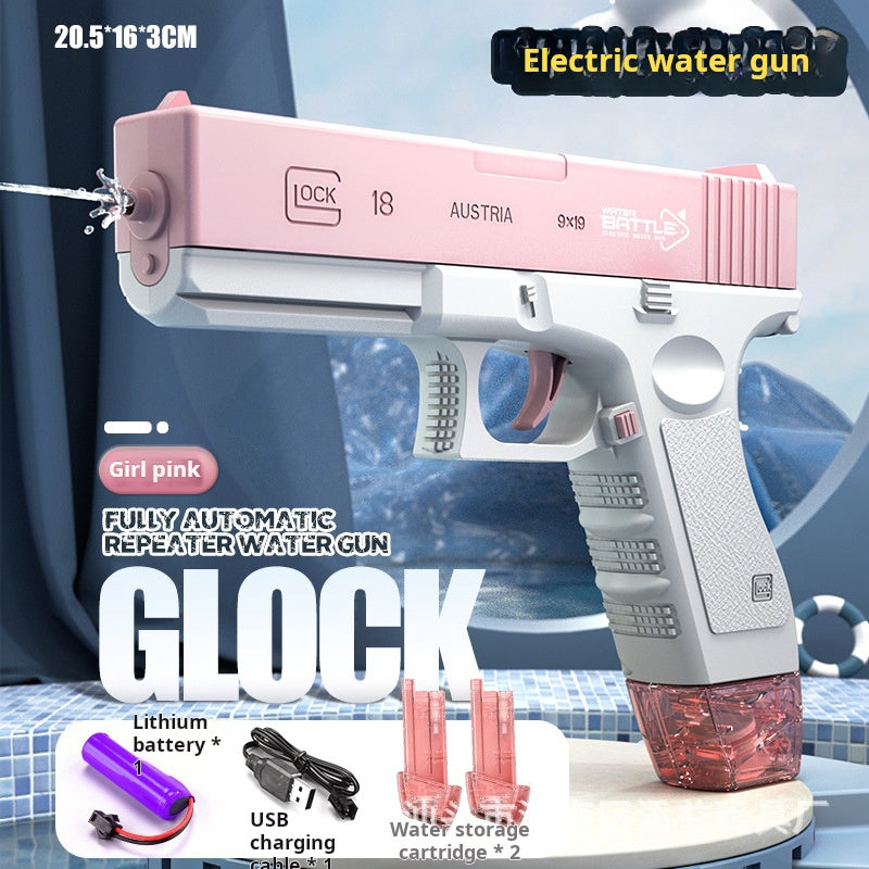 Islyne T101 Electric Glock Water Gun Black Technology High Pressure Powerful Summer Automatic Water Spray Gun Children's Toy Water Fight