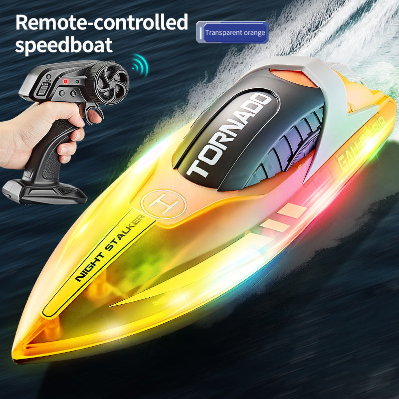 Islyne T121 RC Boat 2.4G RC High Speed Boat LED Light Boat Rechargeable Children's Toy Boat