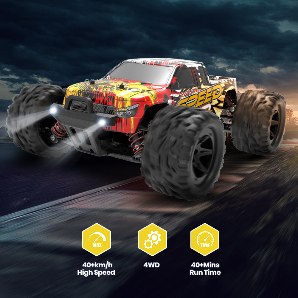 DEERC 9310 RC Cars High Speed Remote Control Car for Adults Kids 30+MPH, 1:16 Scales 4WD Off Road RC Monster Truck,Fast 2.4GHz All Terrains Toy Trucks Gifts for Boys,2 Batteries for 40Min Play