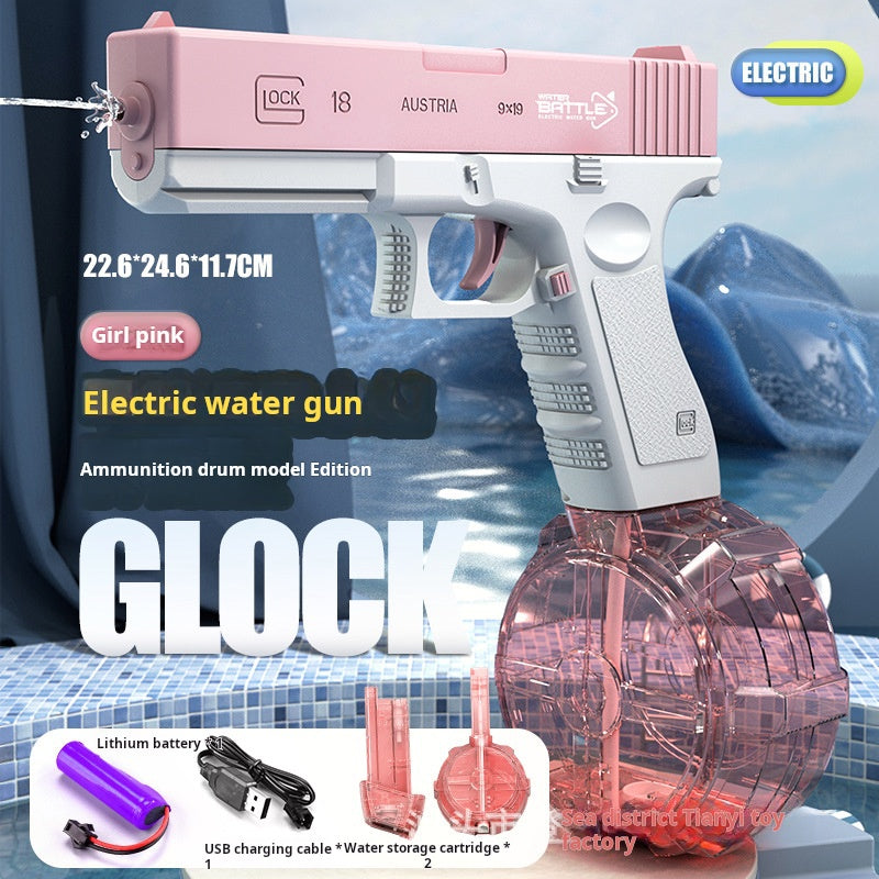 Islyne T101 Electric Glock Water Gun Black Technology High Pressure Powerful Summer Automatic Water Spray Gun Children's Toy Water Fight