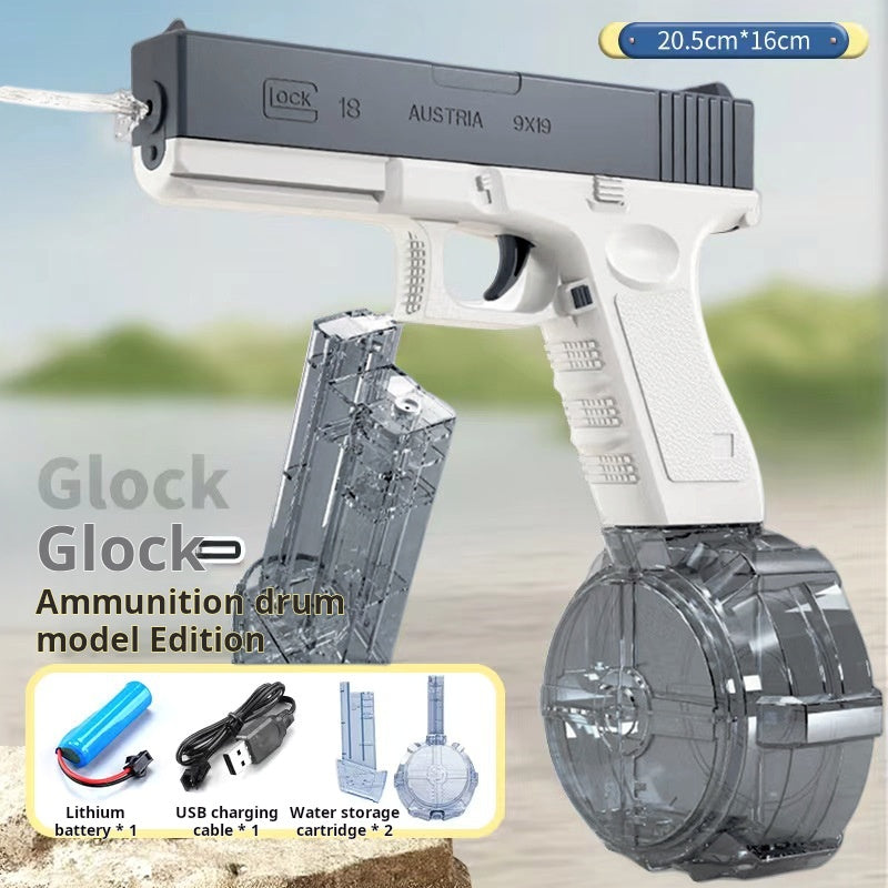 Islyne T101 Electric Glock Water Gun Black Technology High Pressure Powerful Summer Automatic Water Spray Gun Children's Toy Water Fight