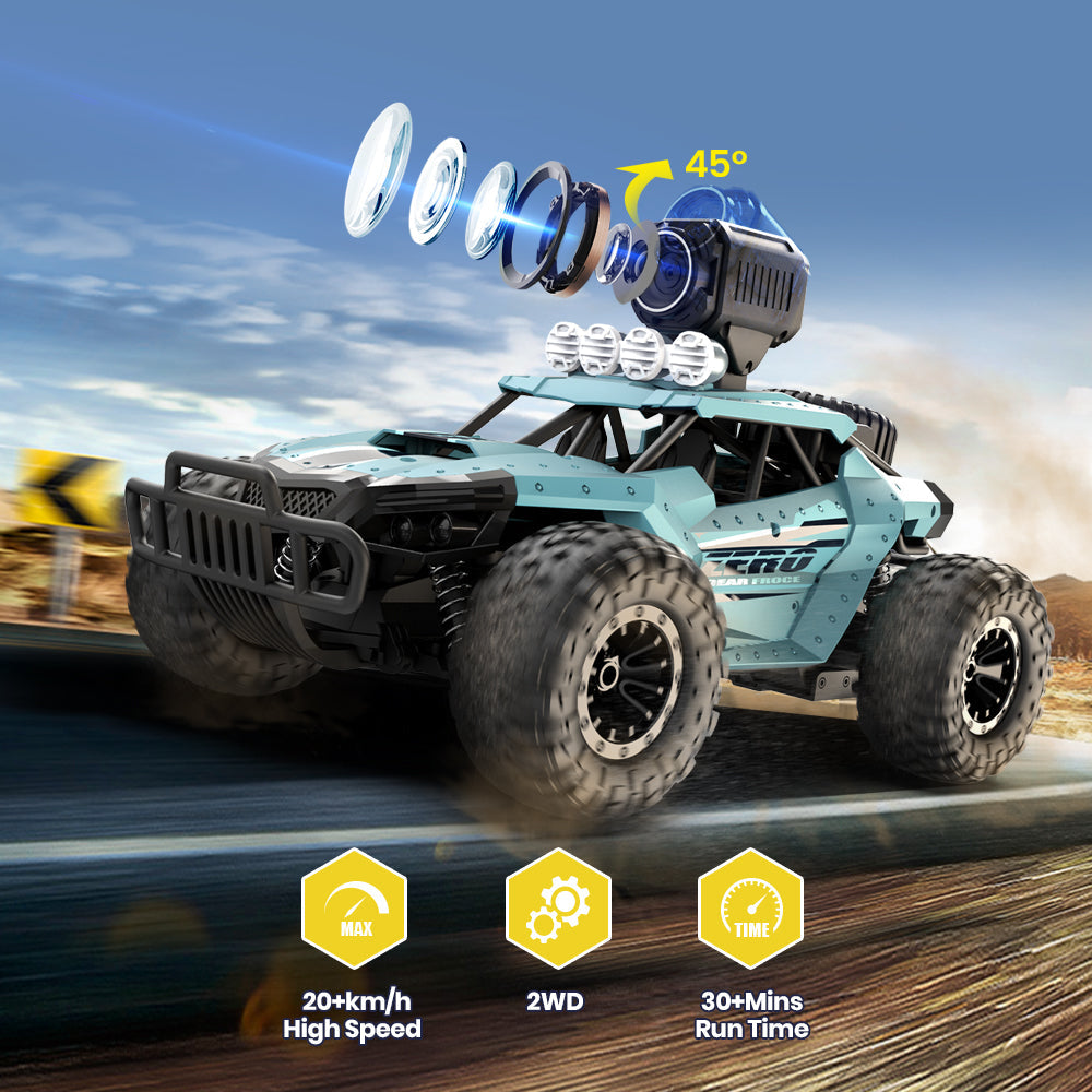 DEERC RC Cars DE36W Remote Control Car with 1080P HD FPV Camera, 1/16 Off-Road High Speed Monster Trucks for Kids Adults 60 Min Play