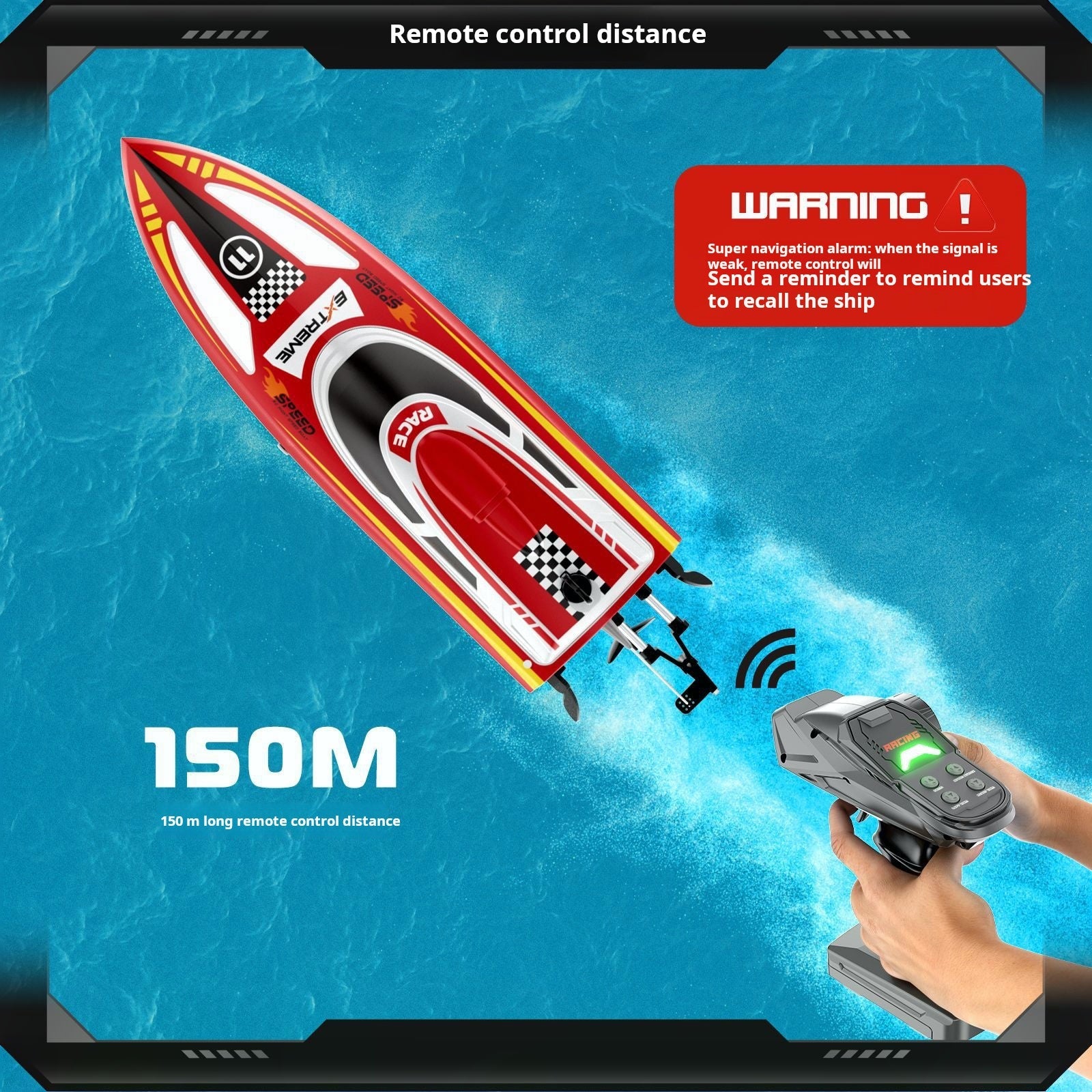 Islyne T128 RC boat speedboat water-cooled powerful motor waterproof water toy electric toy boat high-speed boat