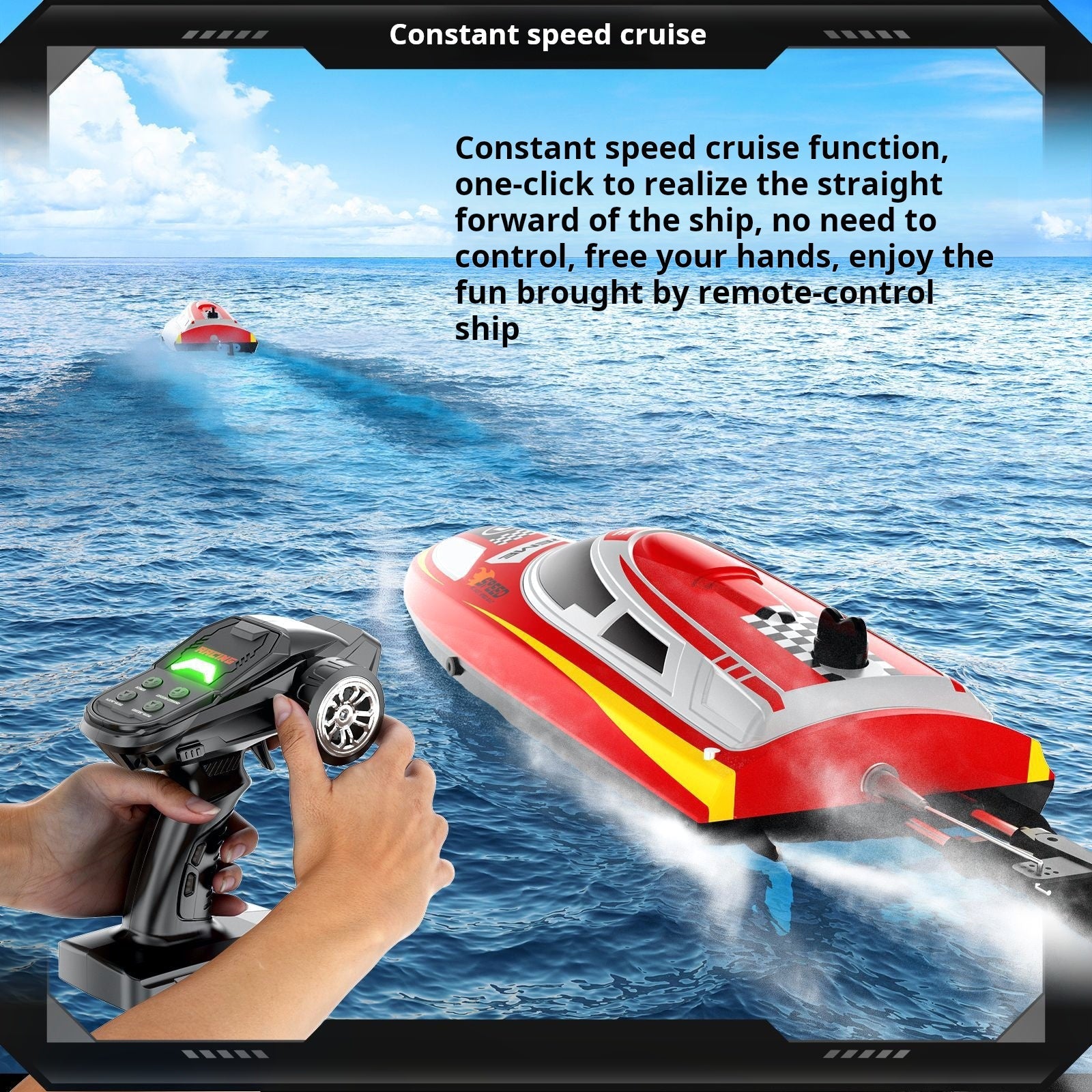 Islyne T128 RC boat speedboat water-cooled powerful motor waterproof water toy electric toy boat high-speed boat