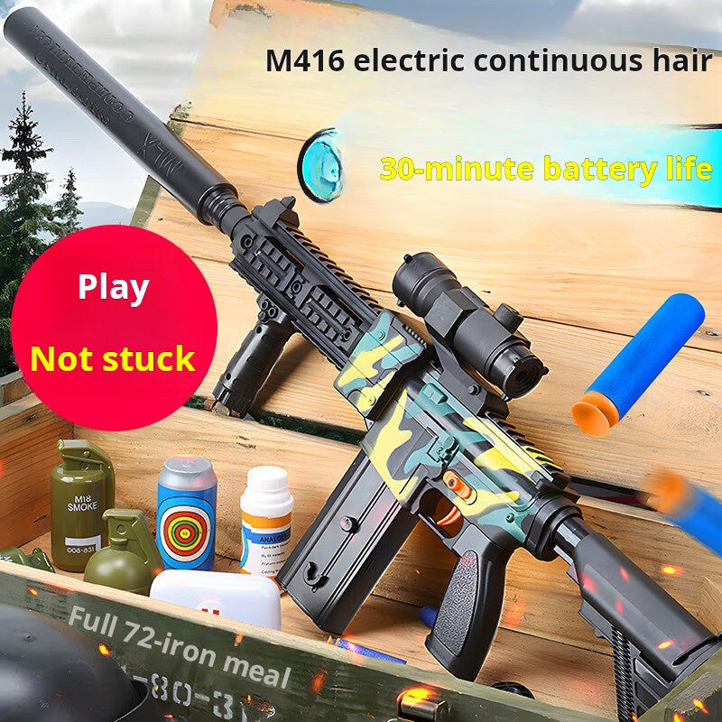 Islyne T98 toy gun soft bullet electric burst m4 assault rifle grab toy boy gift electric 10 rounds M416 soft bullet gun