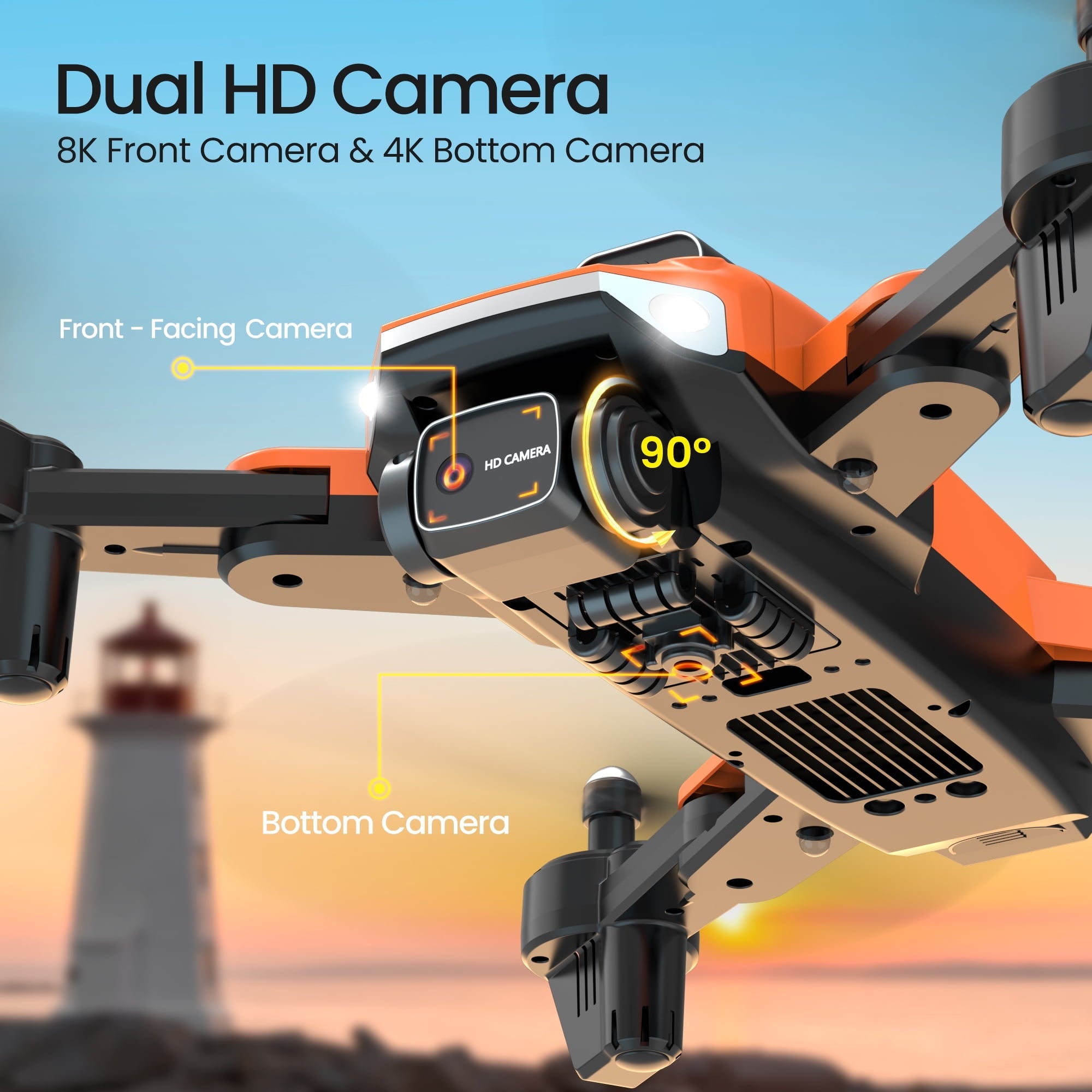 Islyne D89 Drone with Camera for Adults and Kids, FPV RC Quadcopter with 4K HD Dual Camera and Obstacle Avoidance for Beginners