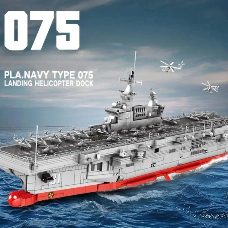 Islyne T90 3066PCS Amphibious Assault Ship Building Blocks Set, DIY Assembly High Difficulty Model 3066pcs Educational Construction Toy Gift for Adults Children 6 Years Old 84*17.6*38cm