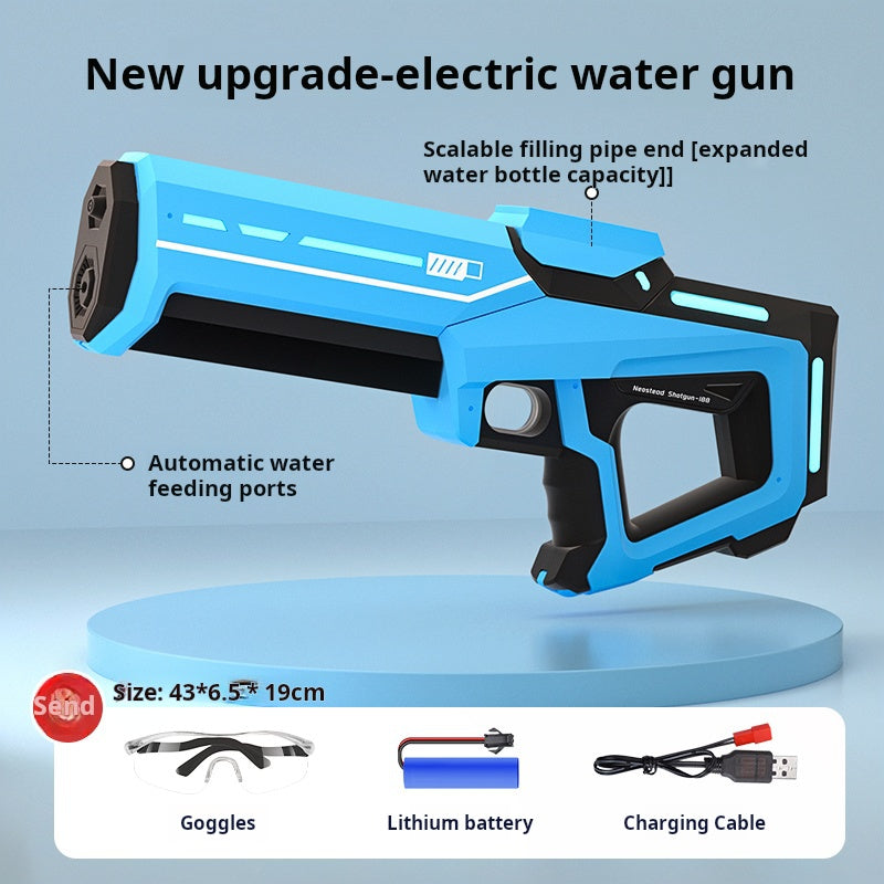 Islyne T103 Electric repeating water gun toy,33in range,12 seconds auto suction,50 minutes range,IP7 waterproof rating,swimming pool beach party and outdoor,suitable for kids' summer gifts