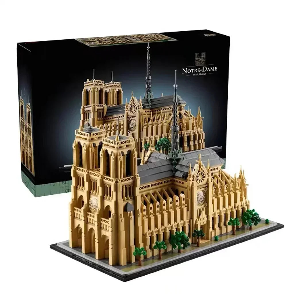 Islyne T338 Notre Dame de Paris Architecture Building Blocks Bricks Toys For Adults Kid Art Home Decoration Gift