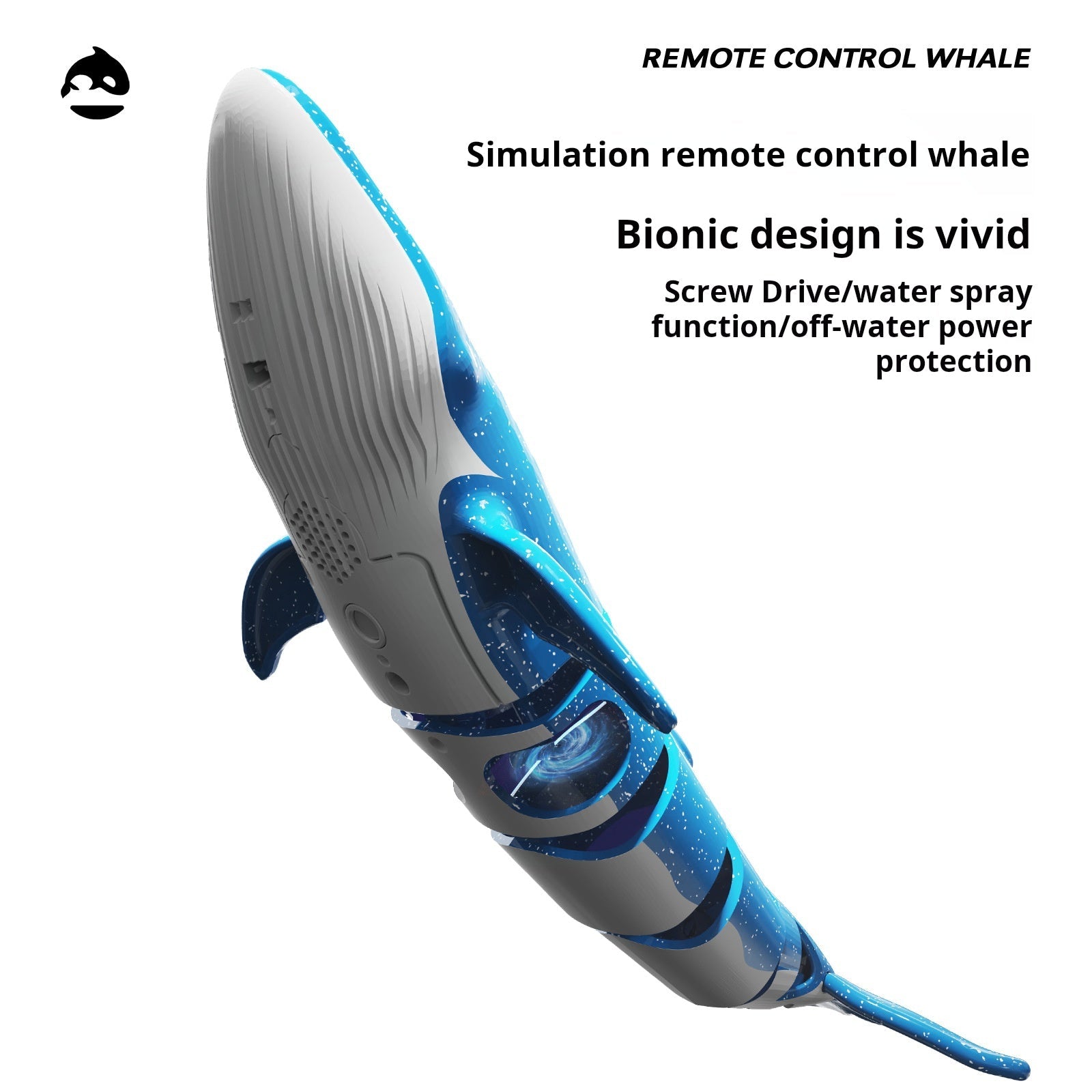 Islyne T119 remote control whale simulation water boat cross-border electric summer water shark can dive