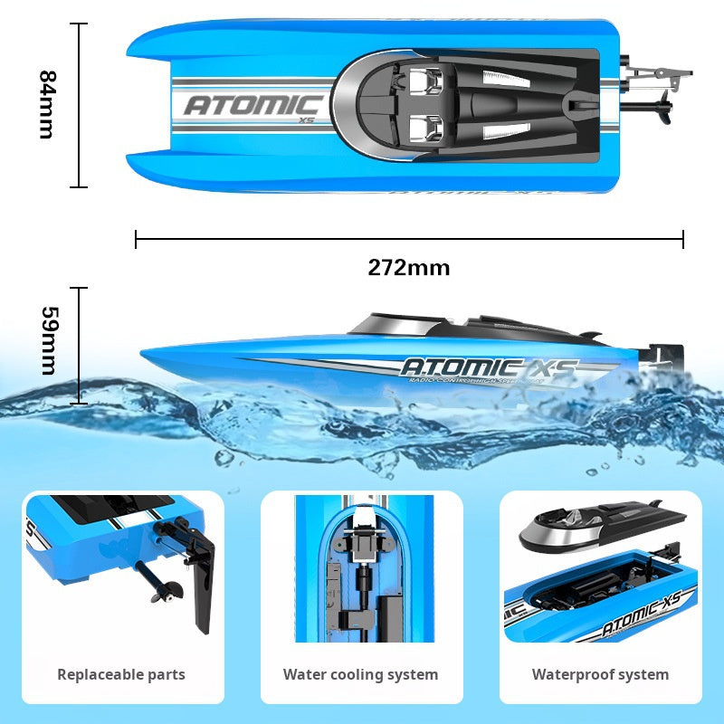 Islyne T127 High Speed RC Boat Waterproof RC Speedboat Boat Water Model Children Electric Toy Boat Collision Resistant