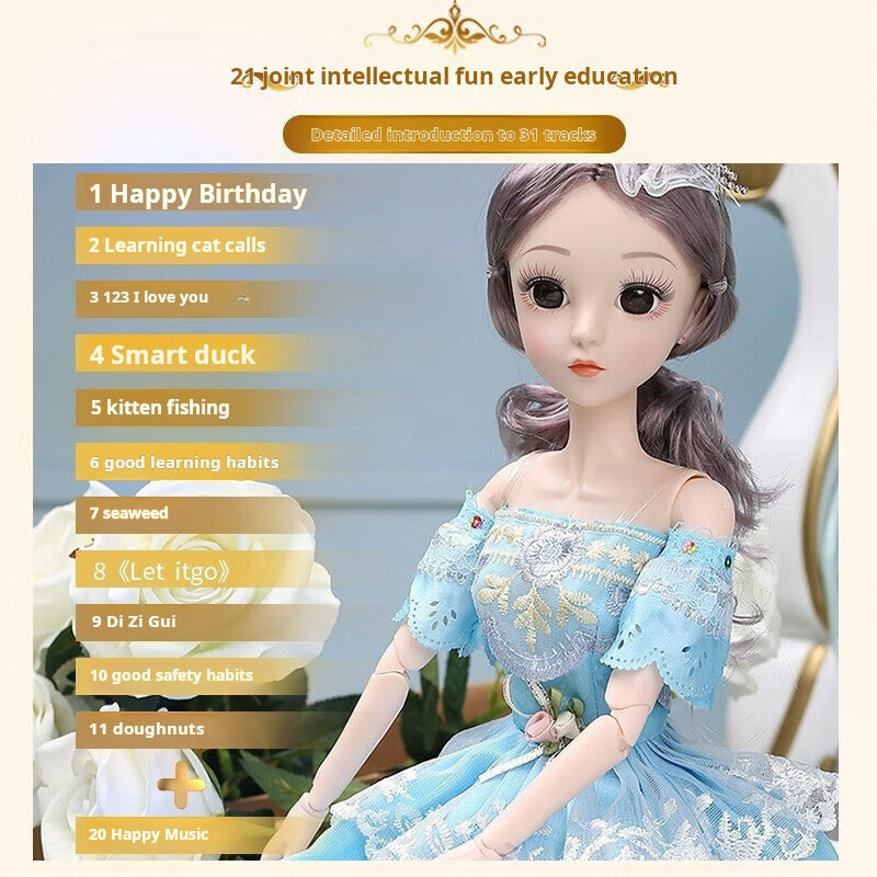 Eve Stone SPECIAL GIRL LIKE YOU Large 60cm Doll Toy Girl Elsa Princess Gift Box Dress Up Play House Birthday Gift [3 Luxurious Dresses + Music and Lights]