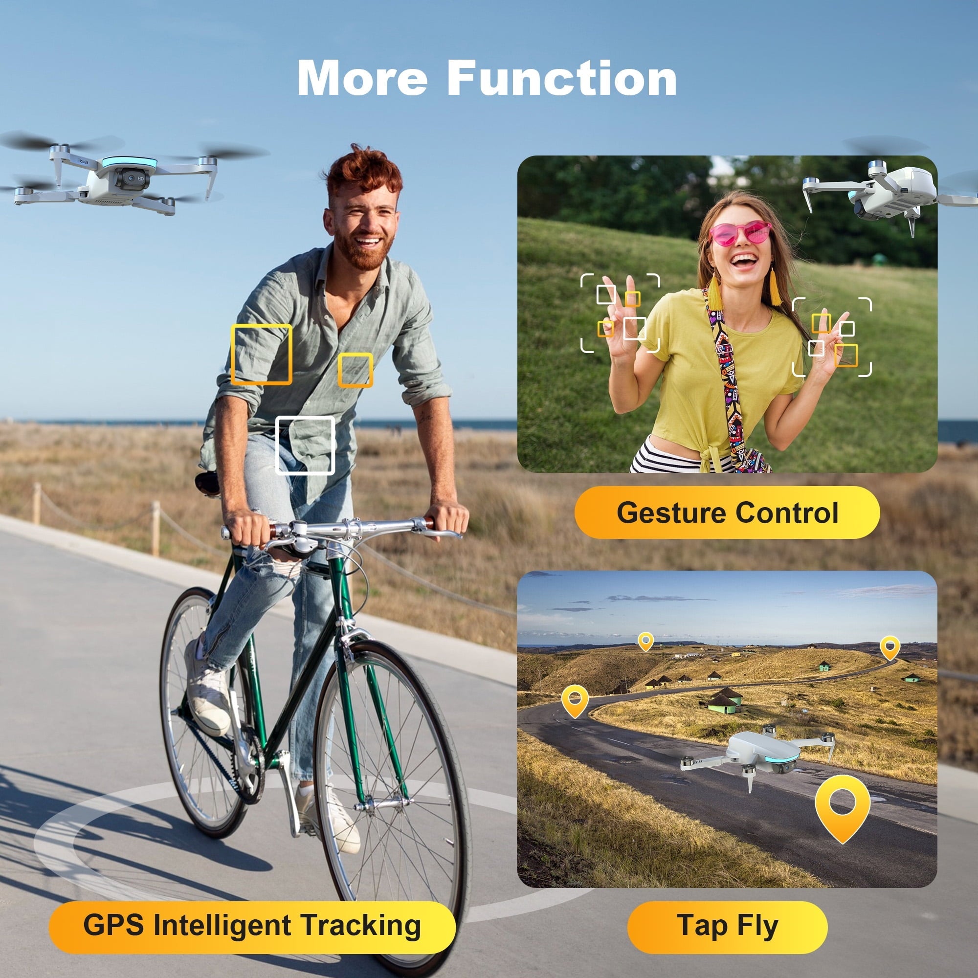 Islyne B6 GPS Drone with Camera for Adults 4K, RC Mini Drone Under 249g with Smart Return, Brushless Motor, 5G Transmission and 2 Batteries for 44-Min Flight Time, Gray