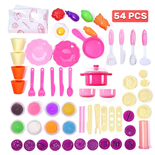 CUTE STONE Dough Sets Dough Tools Kit Kitchen Creations Ice Cream Maker Machine with Sound and Light, Chritsmas Gift for Kids, Boys, Girls (8 Color Dough Included)