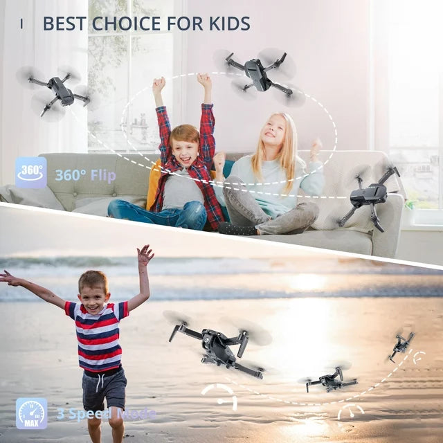 Islyne 1812 Drone with 4K Camera for Adults and Kids, FPV Remote Control Qudcopter with Optical Flow Sensor, Great Gift for Kids, 2 Batteries