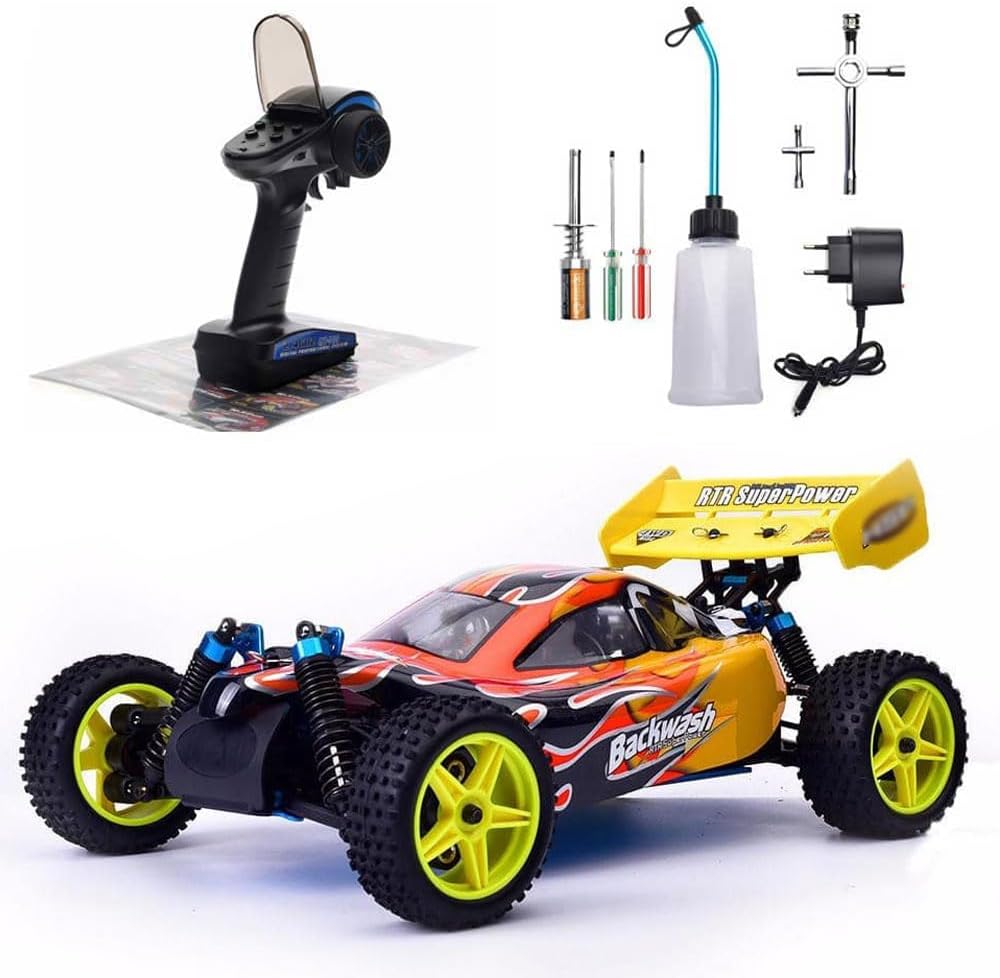 1/10 Nitro RC Car for Adult 75CC Oil-Powered RC Truck, 4WD Off Road Buggy Nitro Gas Power RC Car, 90KM/H Fast Petrol Engine Racing Car RC Vehicle