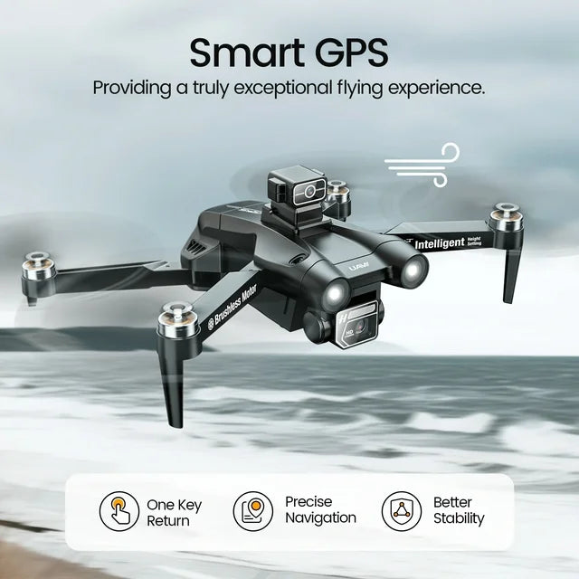 Islyne D75 GPS Drone with 4K HD Camera for Adults, Foldable Drone for Beginners with Obstacle Avoidance and Brushless Motor, Auto Return Home and Optical Flow Sensor, 2 Batteries