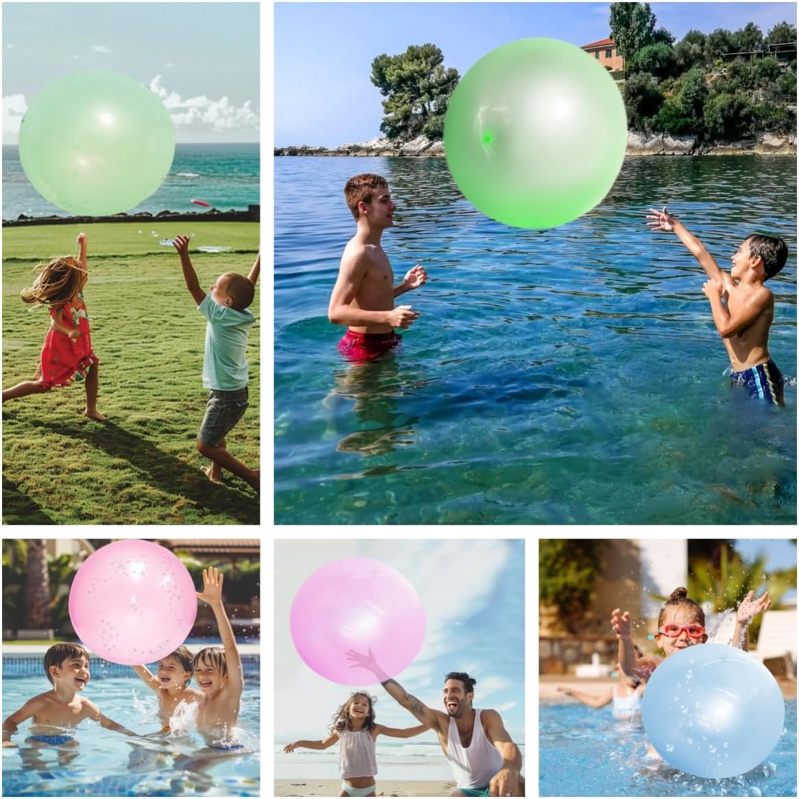 Giant Bubble Ball Inflatable Water Balloons Large Beach Ball Pool Beach Toys for Kids Adults Outdoor Water Toys Party Supply