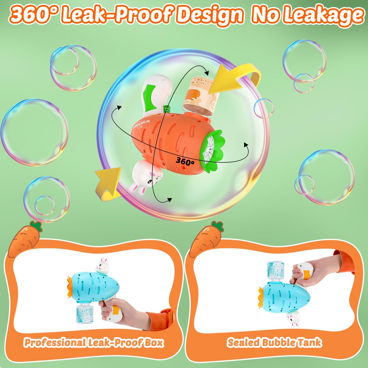 Eaglestone Bubble Gun for Kids 2 Packs, Automatic Bubble Machine, 10-Hole Bubbles Wands Blaster for Toddlers with LED Lights & Solution,Bubble Party Favor, Outdoor Game Toys for Boys & Girls Ages 3+