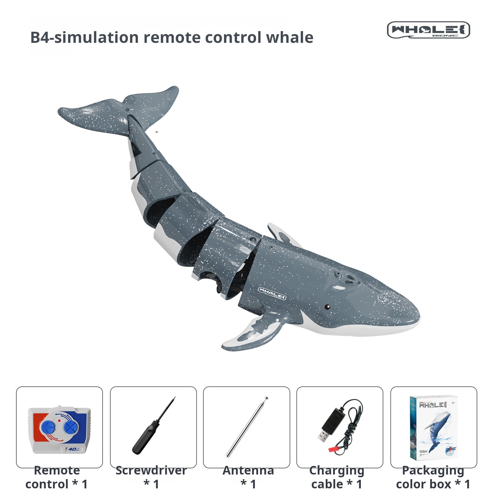 Islyne T119 remote control whale simulation water boat cross-border electric summer water shark can dive