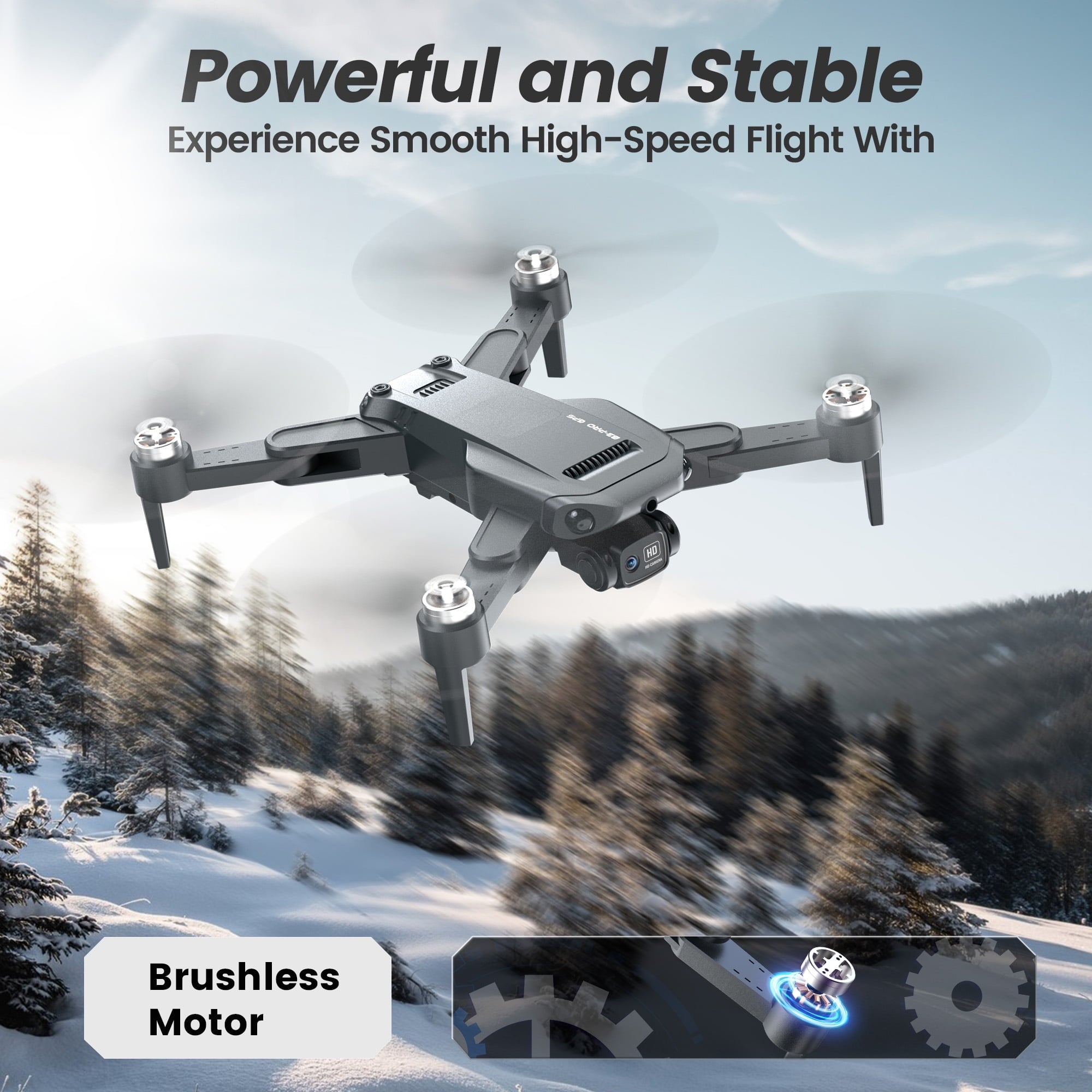 Islyne B3-PRO GPS Drone with 4K HD Camera,Foldable Drones for Adults,Brushless Motors,2 Battery With 44 Minutes Flight Time,Gifts Toys for Outdoor Play