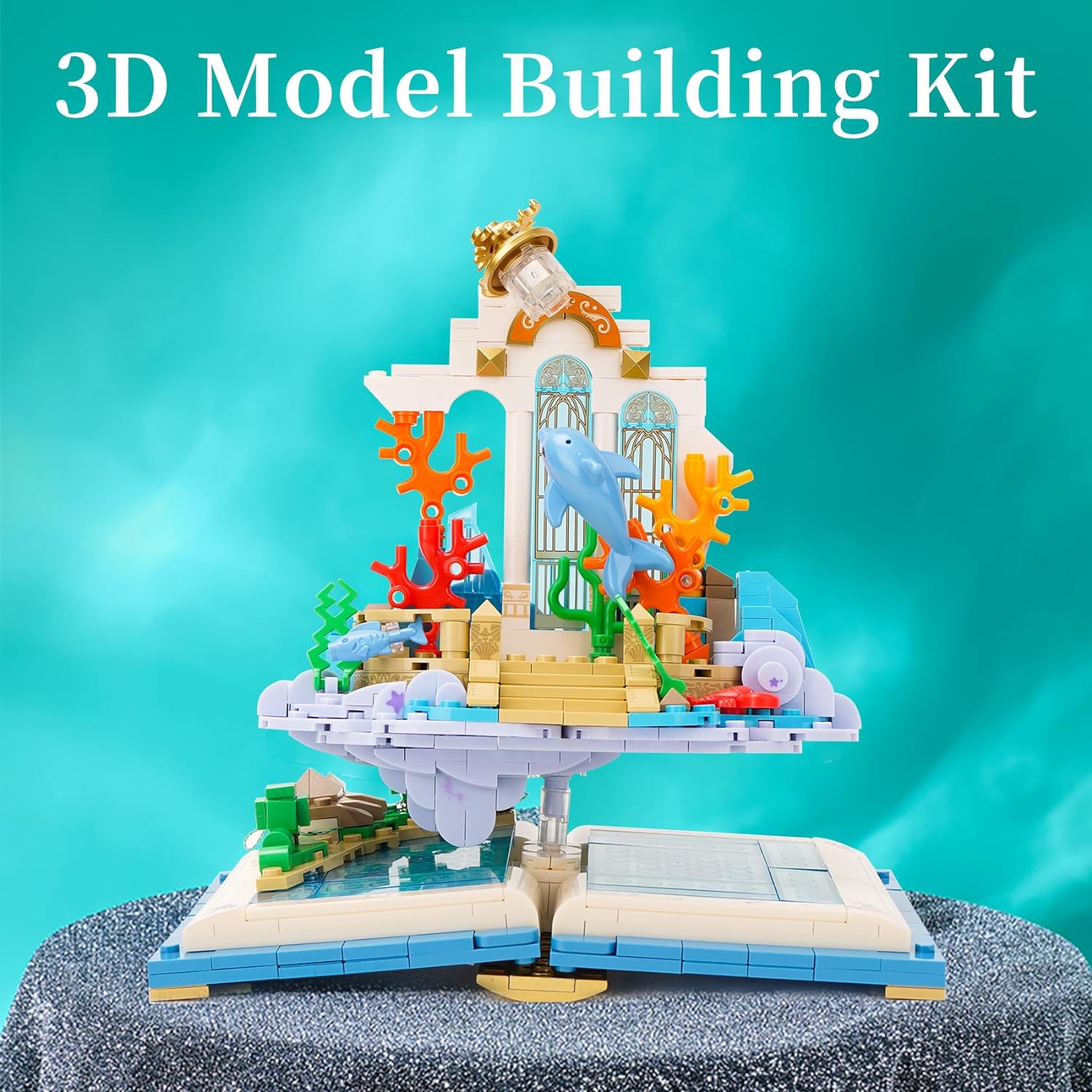 Fairytale Building Blocks Set, Building Toys for Adults and Children, Educational Toys, Book Toys Gift (Ocean Palace)