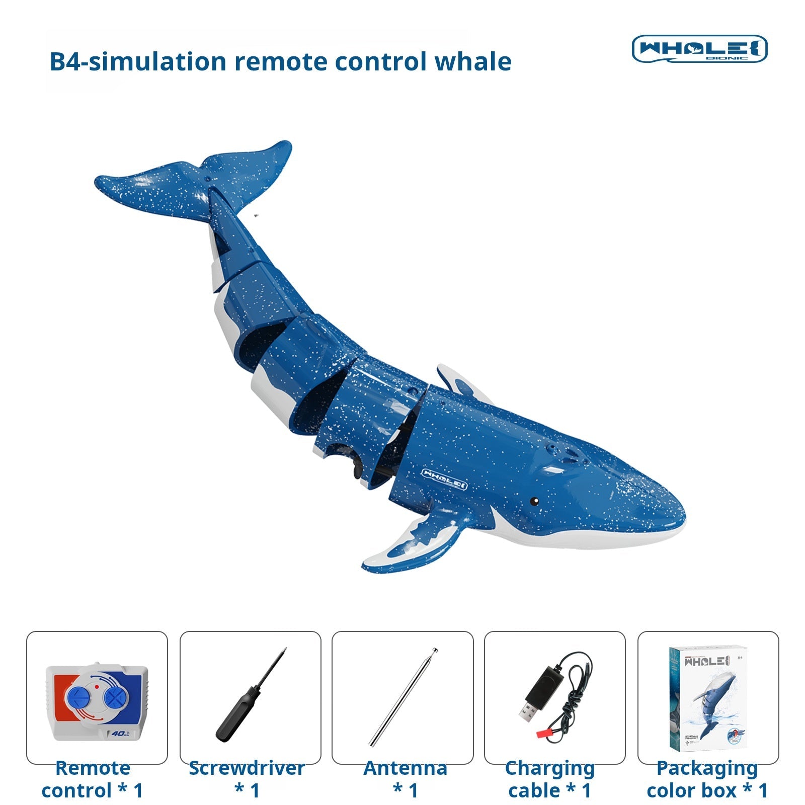 Islyne T119 remote control whale simulation water boat cross-border electric summer water shark can dive