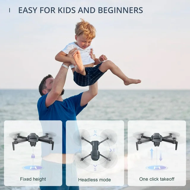 Islyne 1812 Drone with 4K Camera for Adults and Kids, FPV Remote Control Qudcopter with Optical Flow Sensor, Great Gift for Kids, 2 Batteries