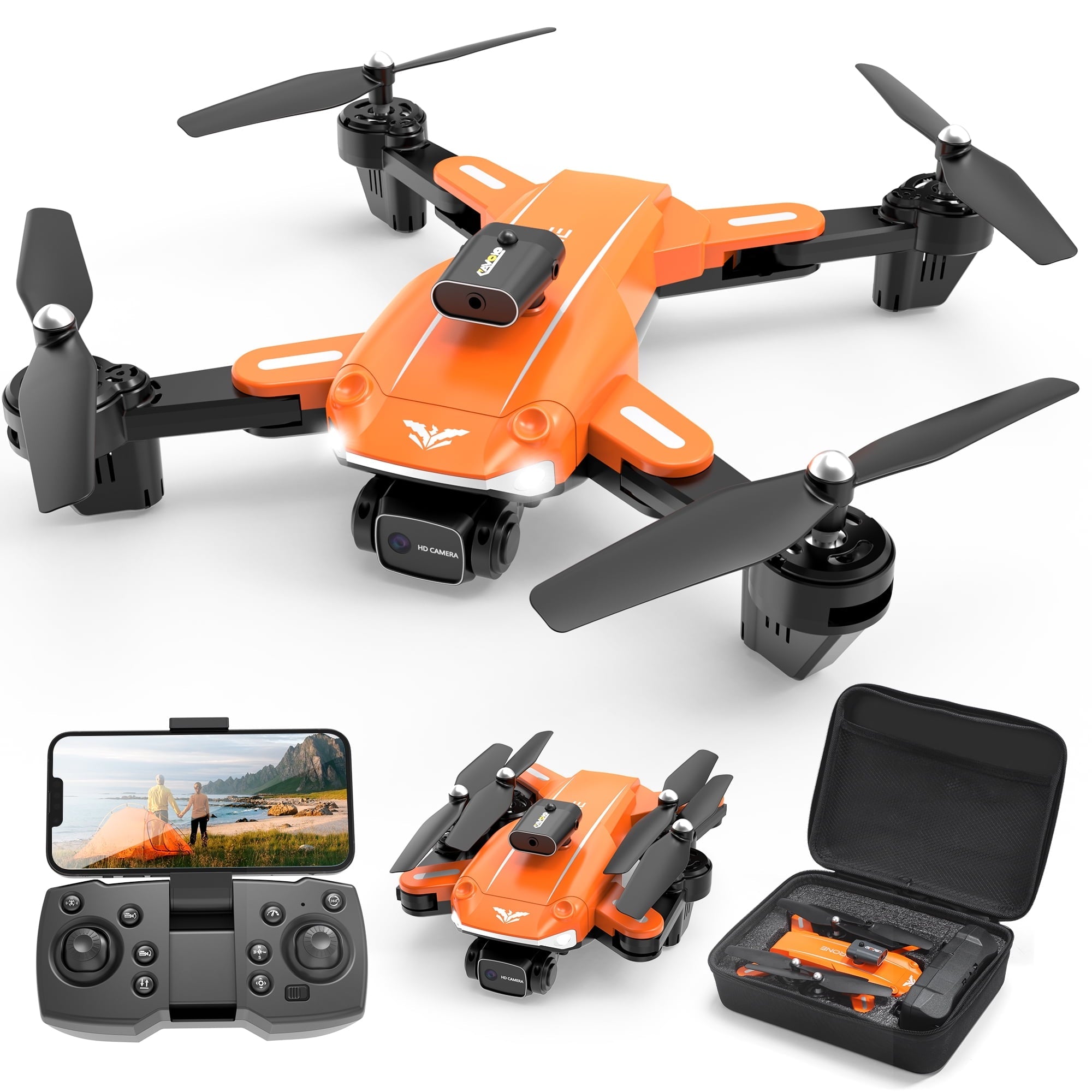 Islyne D89 Drone with Camera for Adults and Kids, FPV RC Quadcopter with 4K HD Dual Camera and Obstacle Avoidance for Beginners