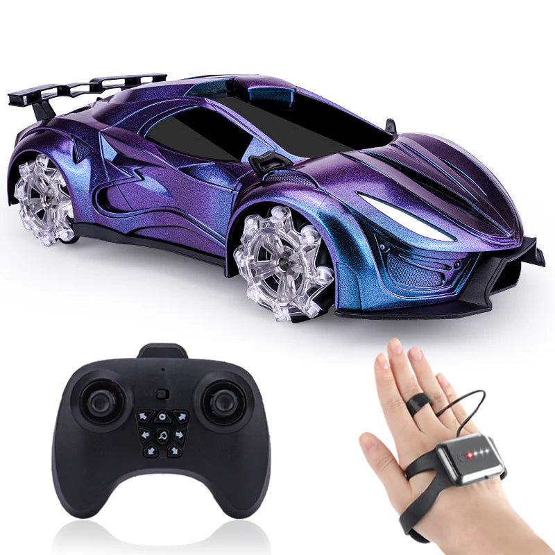 Gesture Sensing RC Car - 360° Rotating Drift Stunt Car with Light, Spray & Sound, 2.4GHz Remote Control