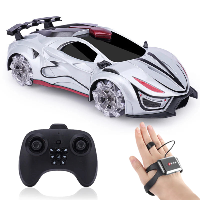 Gesture Sensing RC Car - 360° Rotating Drift Stunt Car with Light, Spray & Sound, 2.4GHz Remote Control