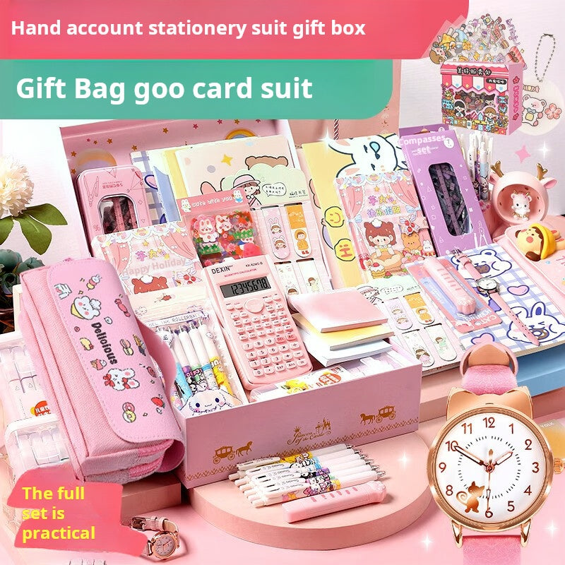 Islyne T39 Handbook Package Gift Box Stationery Notebook Full Set Back-to-School Girls Birthday Gift Pack for Primary School Students