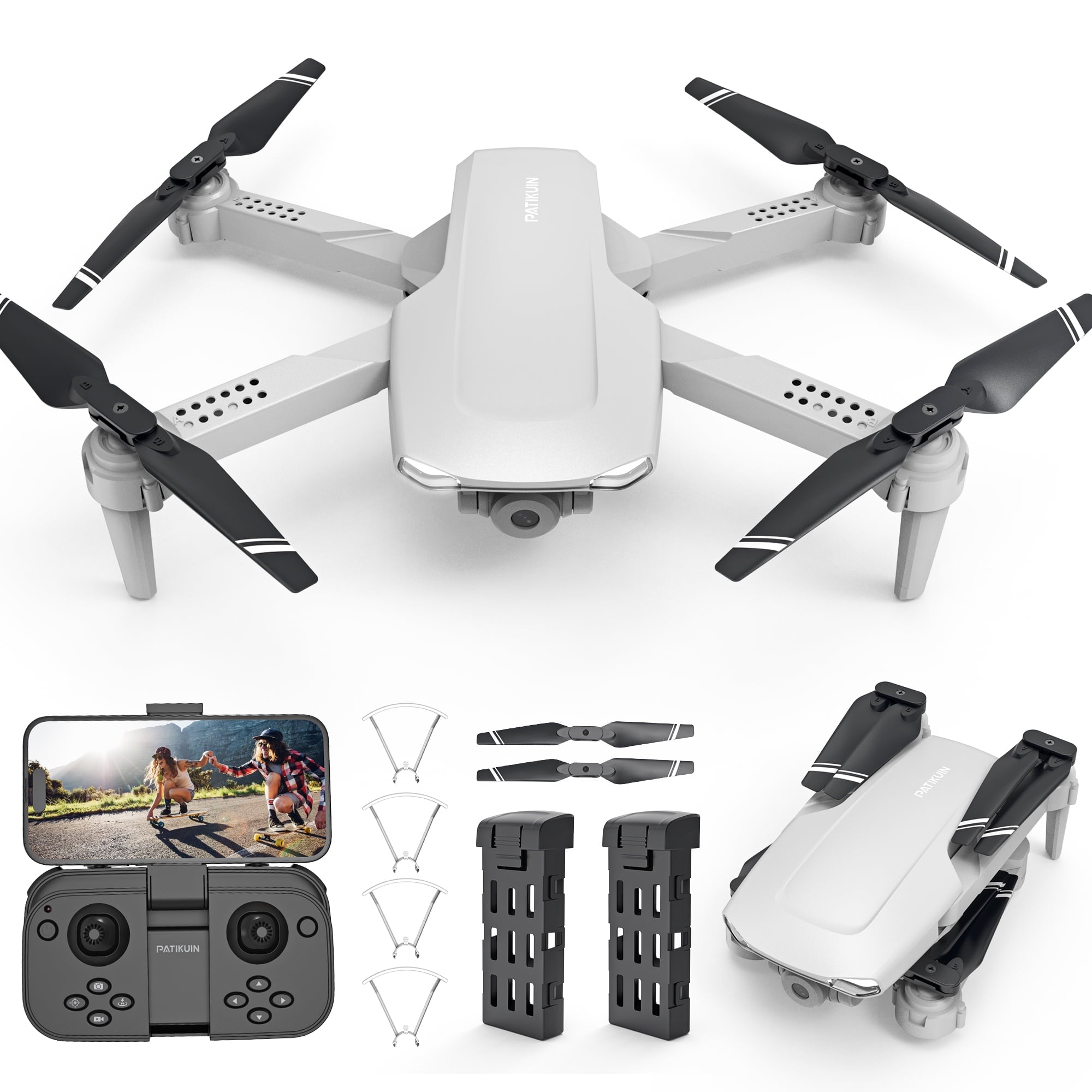 Islyne S300 FPV Drone with Camera for Adults and Kids, RC Quadcopter with 720P HD Camera and 5G WIFI Transmission, 2 Batteries