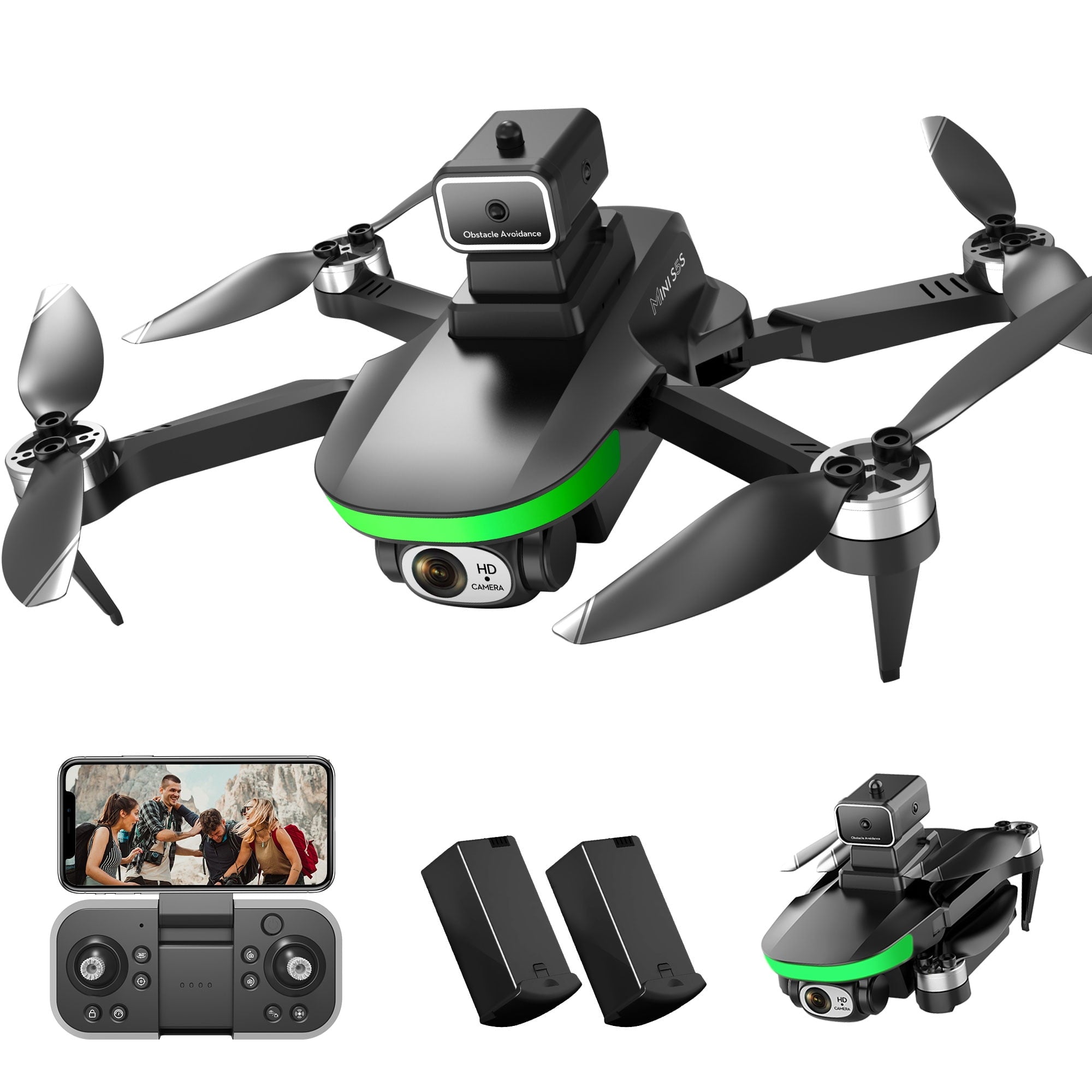 Islyne S5S Drone with 6K UHD Camera, Foldable Drones for Adults Kids, RC Quadcopter Drone, Brushless Motor, Optical Flow Positioning, Waypoint Flight