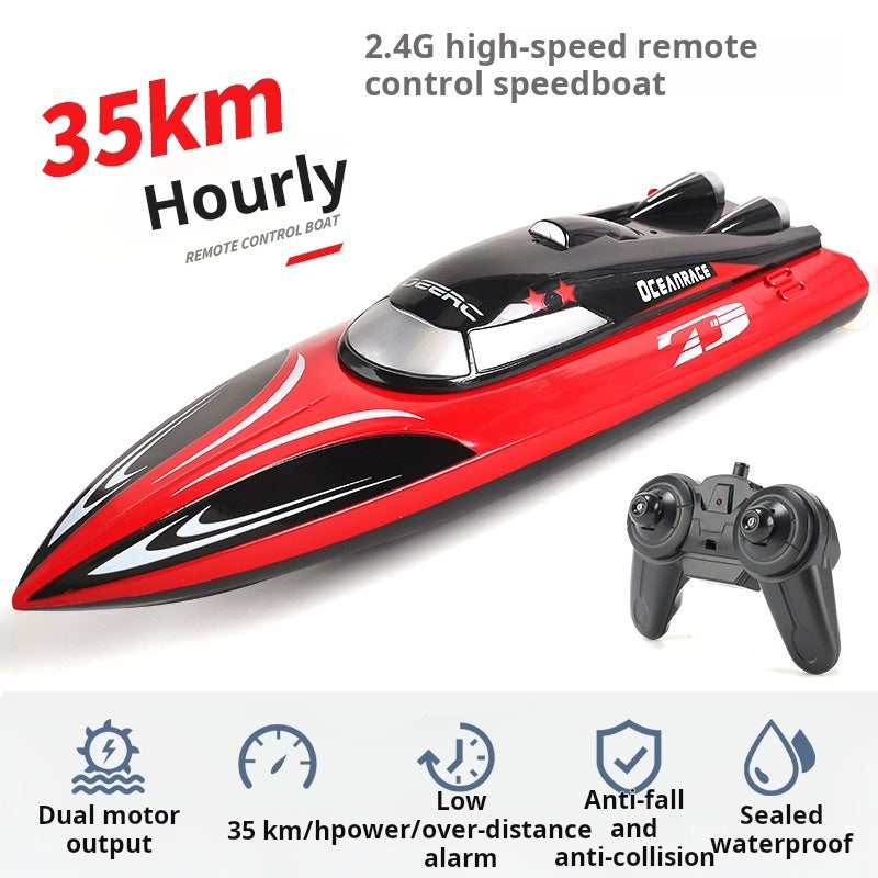 Islyne T19 remote control boat high speed speedboat high horsepower waterproof electric upper and lowerable pull net ship model children and boys toys