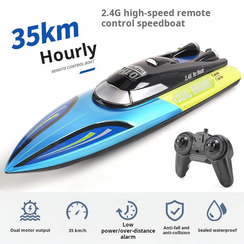 Islyne T19 remote control boat high speed speedboat high horsepower waterproof electric upper and lowerable pull net ship model children and boys toys