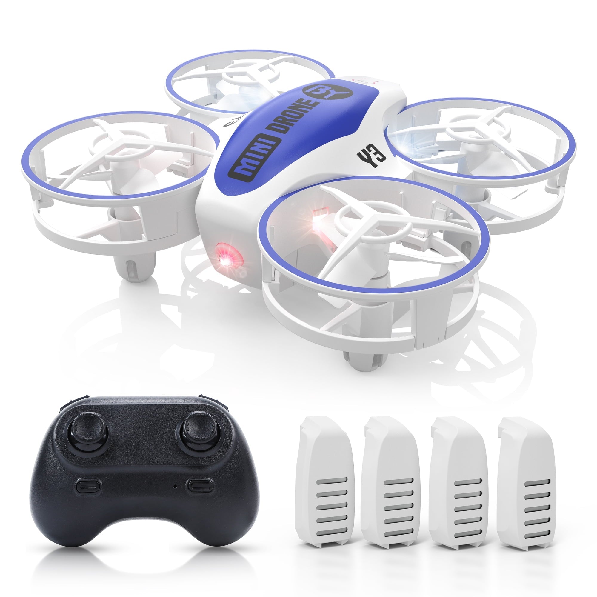 Islyne X11 Mini Drone for Kids & Beginners, Portable Hand Operated Propeller RC Quadcopter Drone with LED Light, 4 Batteries, 3D Flip, Auto Hovering