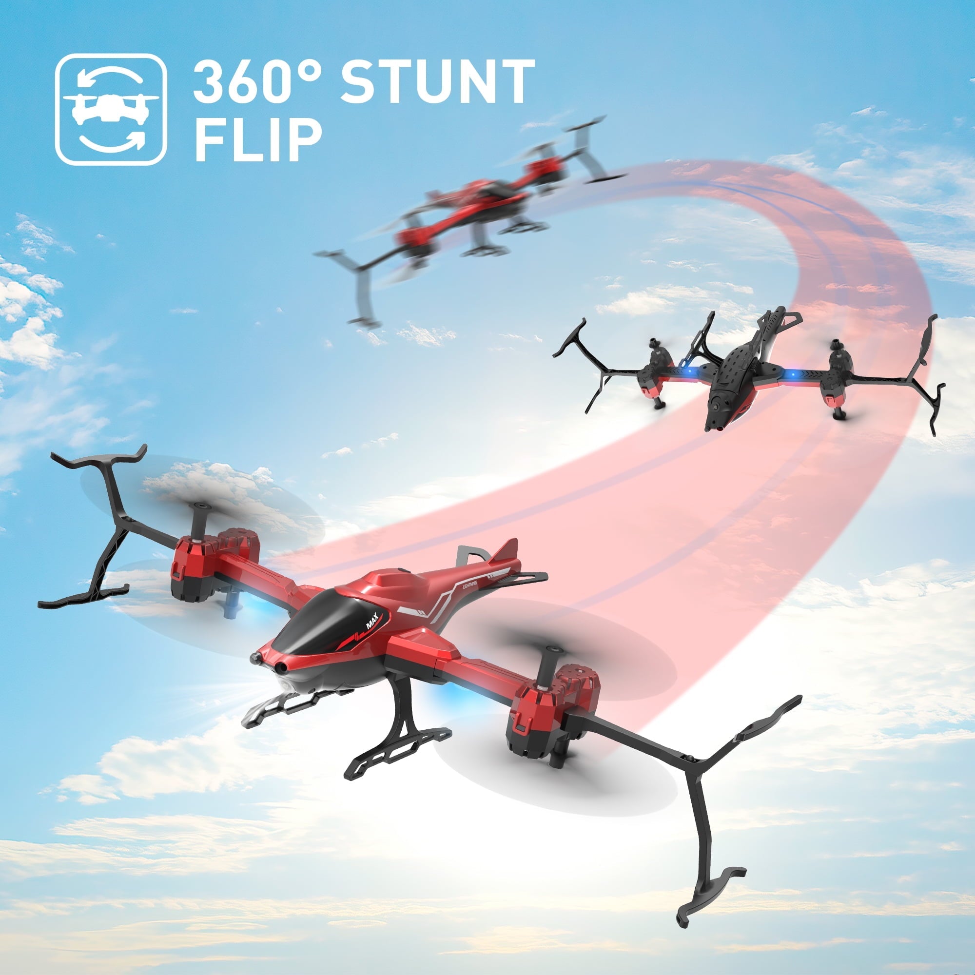 Helicopter Drone for Kids Beginners, Remote Control Foldable Helicopters Toys for Boys Girls, 3D Stunt Flips, Altitude Hold, Headless Mode, 3 Batteries 25 Mins Flight Time