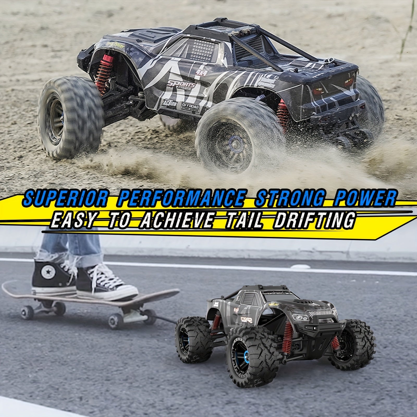 KF10 Large Off-road Vehicle 1:10 RC High-speed Car, Professional Engine Strong Motor Multi-player Competition Toy Car Halloween Christmas Gifts