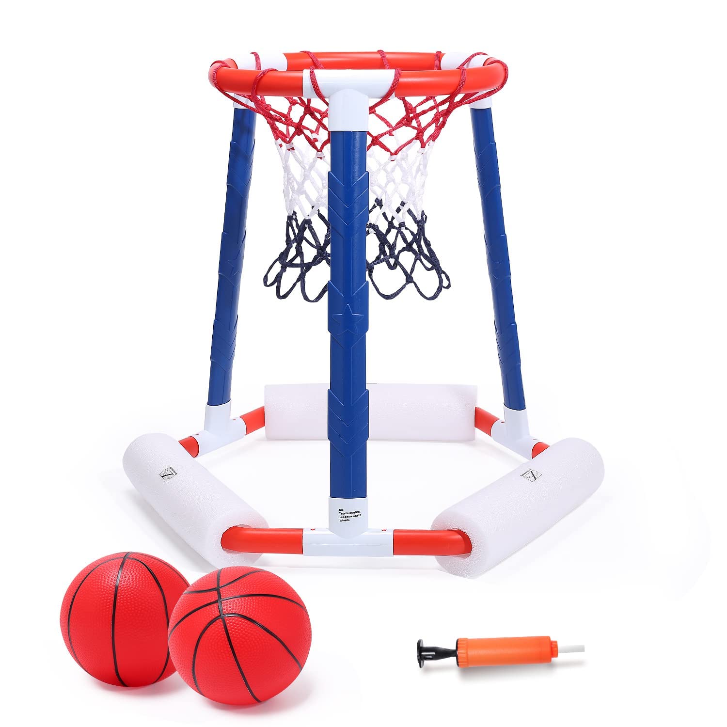 EagleStone ES28 Pool Basketball Hoop, Toddler Basketball Hoop Indoor for Kids Adults with 2 Pool Balls and Pump, Floating Inflatbale Basketball Games for Swimming Pool Outdoor Play