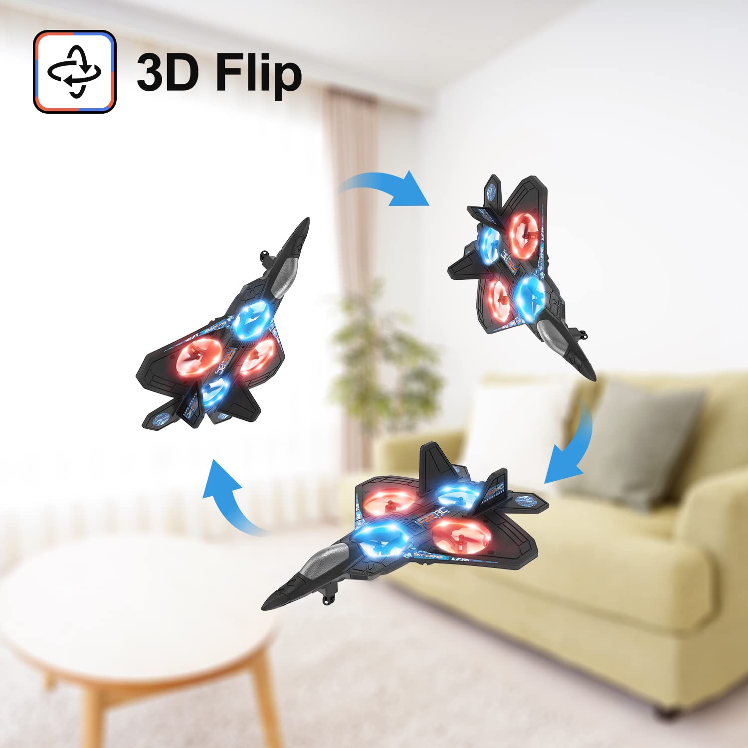 HOLYFUN Drone for Kids and Beginners RC Plane with Light, Remote Control Airplane Quadcopter Helicopter with Auto Hovering, 3D Flip and 2 Batteries (18 Mins), Great Gift Toy for Boys and Girls