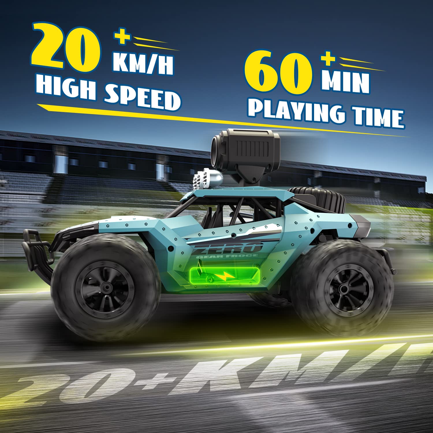 DEERC RC Cars DE36W Remote Control Car with 1080P HD FPV Camera, 1/16 Off-Road High Speed Monster Trucks for Kids Adults 60 Min Play