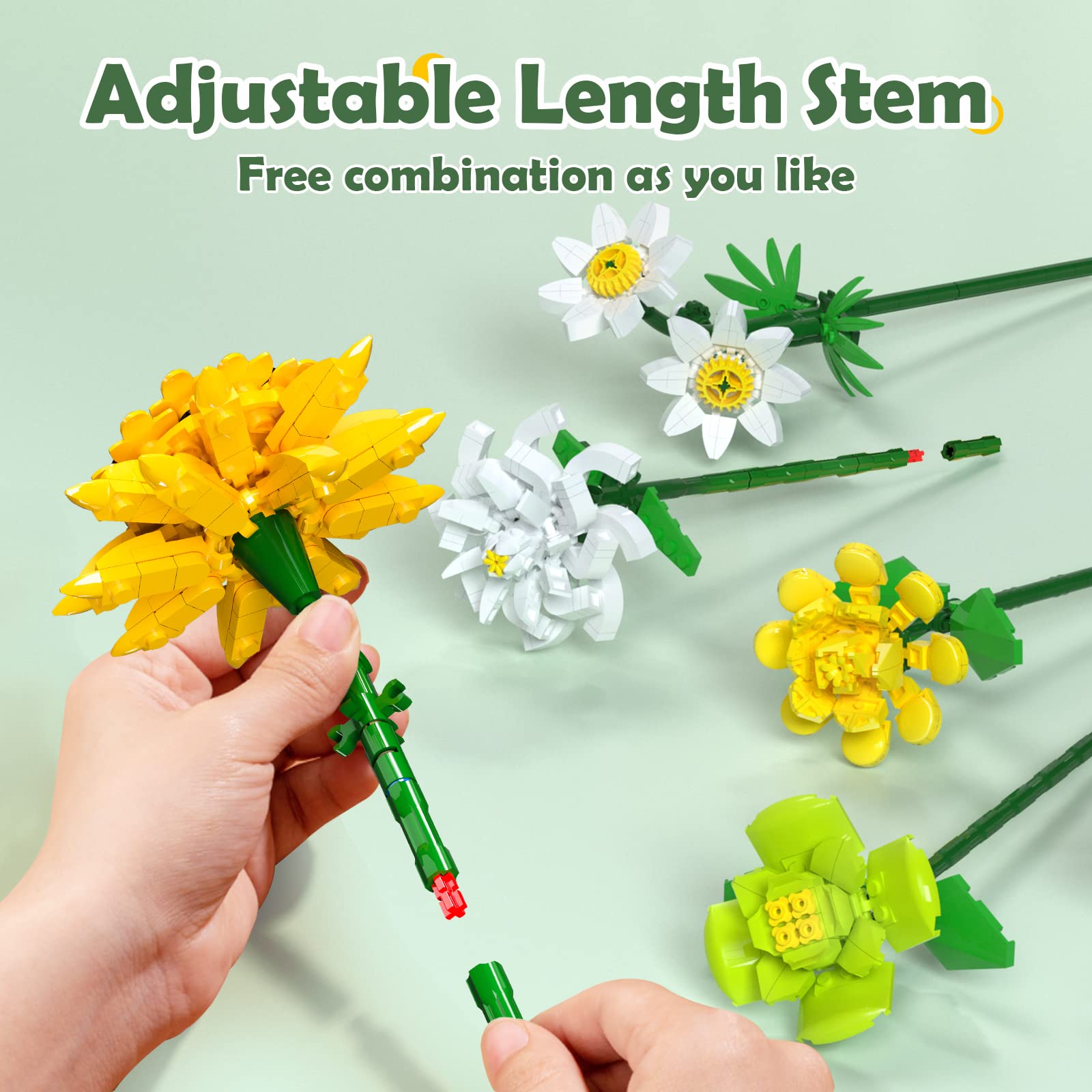 ArtStone Flower Bouquet Building Kit Toy Building Block Set Creative Flowers Building Botanical Collection