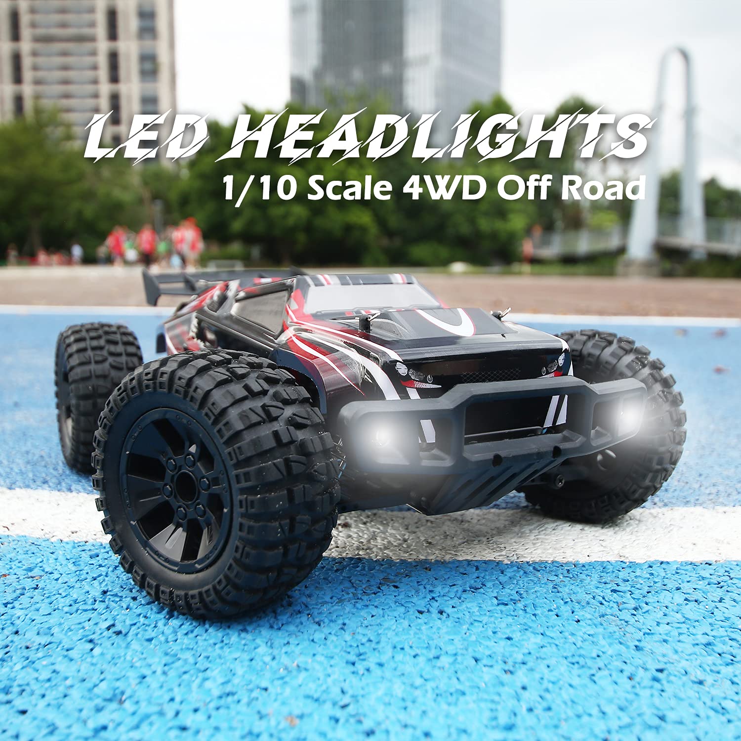 DEERC 9206E DIY Extra Shell 1:10 Scale Large RC Cars,48+ KM/H Hobby Grade High Speed Remote Control Car for Adults Boys,All Terrain 4WD 2.4GHz Off Road Monster RC Truck with 2 Battery for 40+ Min Play